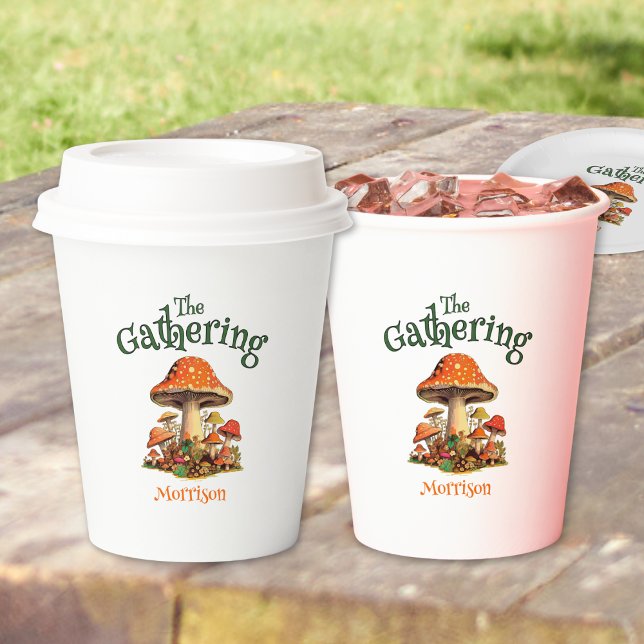 Fun Mushrooms Retro Family Wiedersehen Pappbecher (Von Creator hochgeladen)
