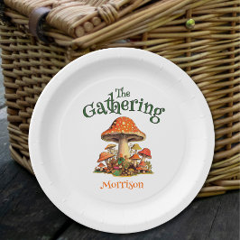 Fun Mushrooms Retro Family Wiedersehen Pappteller