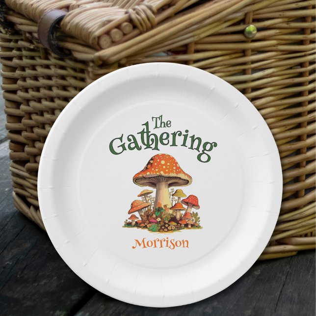 Fun Mushrooms Retro Family Wiedersehen Pappteller (Von Creator hochgeladen)