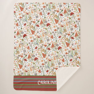 Fun Mushrooms Stripes Custom Inspirivity Sherpadecke