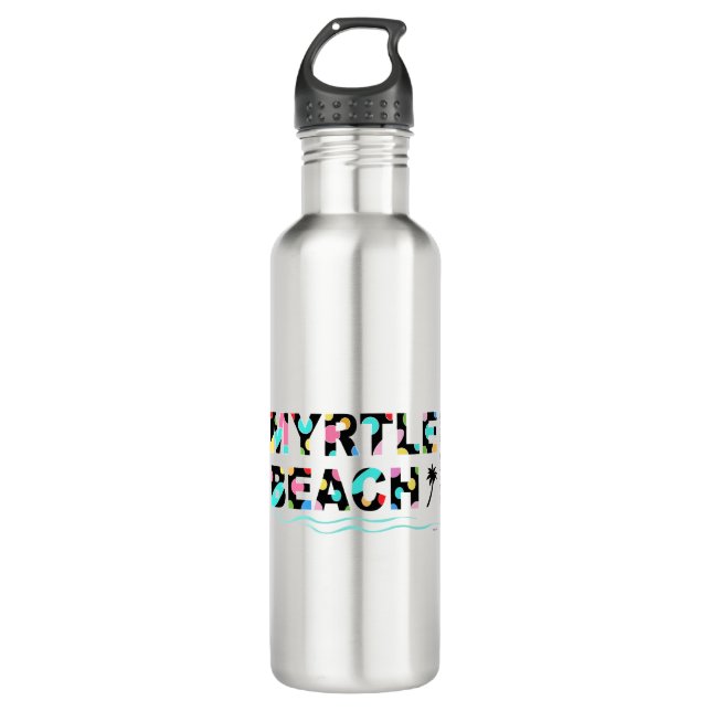 Fun Myrtle Beach, SC Graphic Cool Edelstahlflasche (Vorderseite)