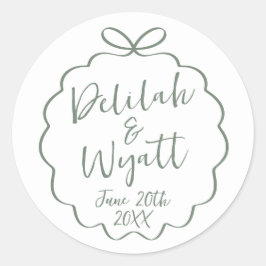 Fun Names Wedding Date Bevorzugung Umschlag Runder Aufkleber