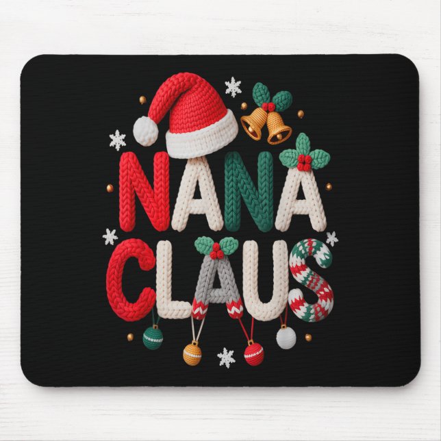 Fun Nana Claus Santa Claus Grandma Family Matching Mousepad (Vorne)