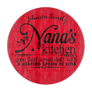 Fun Nana's Kitchen Schneiderbrett. Bearbeitbarer N Schneidebrett