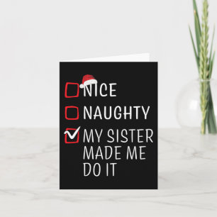 Fun Naughty Nice Weihnachtsfamilie Pajama Männer F Karte