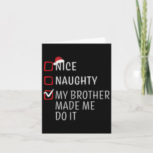 Fun Naughty Nice Weihnachtsfamilie Pajama Männer F Karte