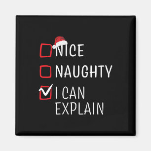 Fun Naughty Nice Weihnachtsfamilie Pajama Männer F Magnet
