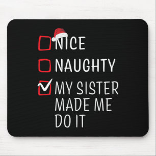 Fun Naughty Nice Weihnachtsfamilie Pajama Männer F Mousepad
