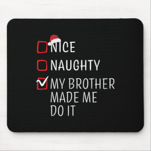 Fun Naughty Nice Weihnachtsfamilie Pajama Männer F Mousepad