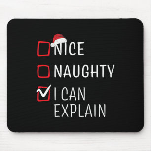 Fun Naughty Nice Weihnachtsfamilie Pajama Männer F Mousepad