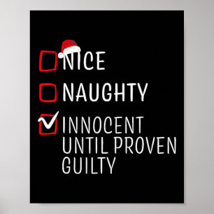 Fun Naughty Nice Weihnachtsfamilie Pajama Männer F Poster