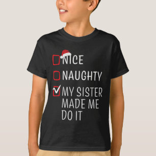 Fun Naughty Nice Weihnachtsfamilie Pajama Männer F T-Shirt