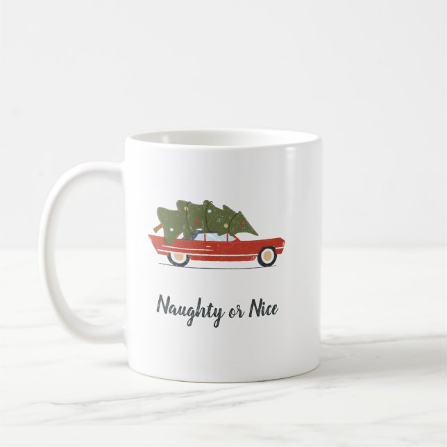 Fun Naughty oder Nice Holiday Kaffeetasse (Links)
