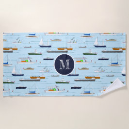 Fun nautical boating pattern A Day on River Strandtuch