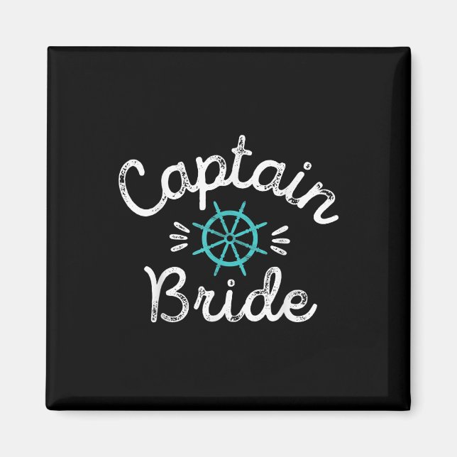 Fun Nautical Wedding Matching Groom Ship Cap Magnet (Vorne)