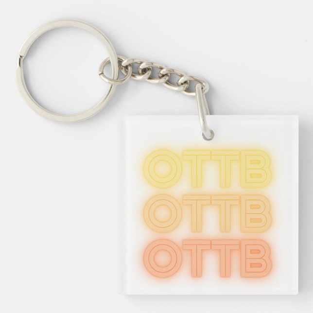 Fun Neon Retro Pferd OTTB Vollblüter Racehorse Schlüsselanhänger (Vorderseite)