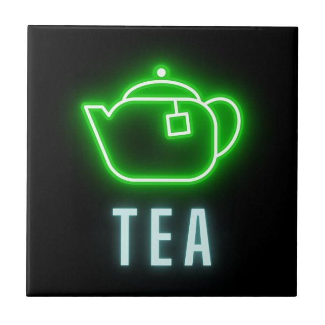 Fun Neon Teapot Fliese (Vorderseite)