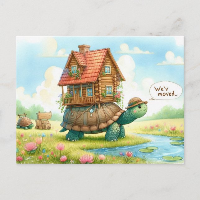 Fun New Address Postcard Postkarte (Vorderseite)