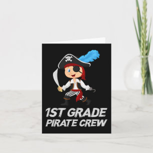 Fun Niedlich 1st Grade Pirate Halloween Karte