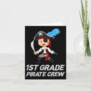 Fun Niedlich 1st Grade Pirate Halloween Karte