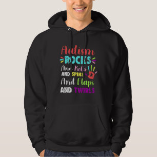 Fun Niedlich Autismus Rocks Rollen Spins Flaps &Am Hoodie