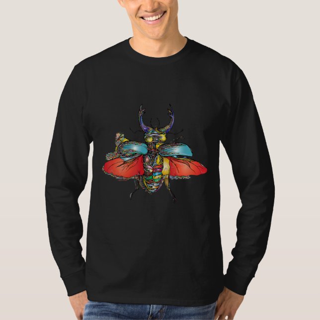 Fun Niedlich Bug Insekt Käfer Farbenfrohe Bug Catc T-Shirt (Vorderseite)