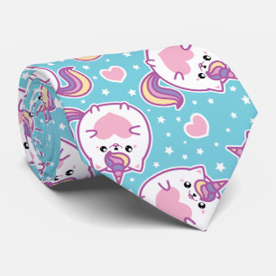 Fun Niedlich Chubby Kitschy Unicorn Kitty Krawatte