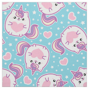 Fun Niedlich Chubby Kitschy Unicorn Kitty Stoff