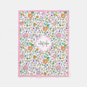 Fun Niedlich farbenfrohe blumenmonogram Baby Girl Fleecedecke