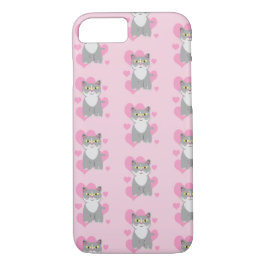 Fun Niedlich Gray Cat Liebe Cartoon Case-Mate iPhone Hülle