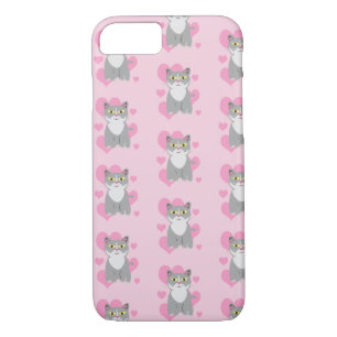 Fun Niedlich Gray Cat Liebe Cartoon Case-Mate iPhone Hülle
