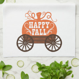 Fun Niedlich Happy Fall Wagon Pumpkin Kitchen Hand Geschirrtuch