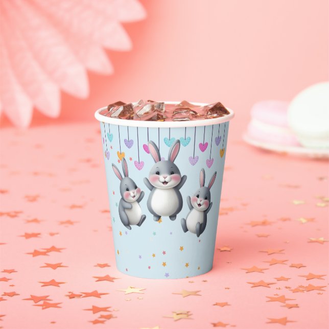 Fun Niedlich Hoppers Bunny Baby Dusche Pappbecher (Insitu)