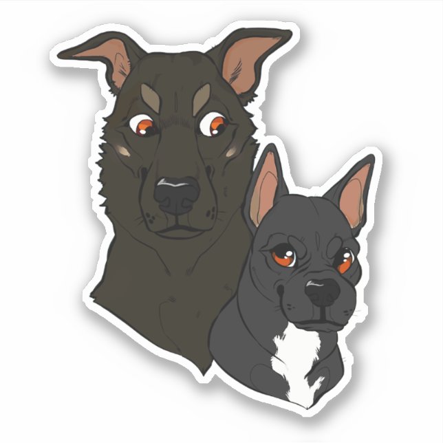 Fun niedlich Hundsticker Aufkleber (Vorderseite)