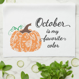 Fun Niedlich Orange Oktober Pumpkin Fall Kitchen H Geschirrtuch