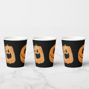 Fun Niedlich Pumpkin Carving Halloween-Party Pappbecher