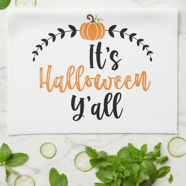 Fun Niedlich Pumpkin sein Halloween Yall Geschirrtuch (Gefaltet)