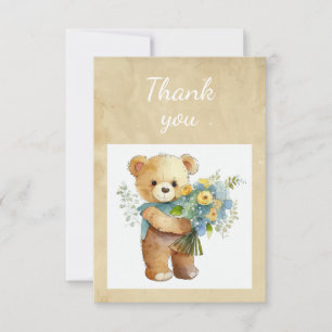 Fun Niedlich Teddy Bear Bouquet Blume Dank Dankeskarte