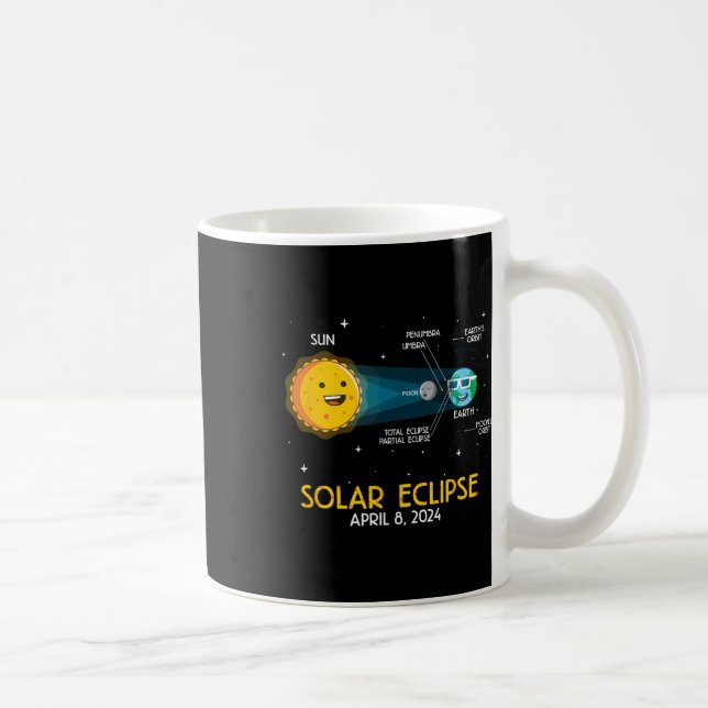 Fun Niedlich Total Solar Eclipse 2024 Wissenschaft Kaffeetasse (Rechts)