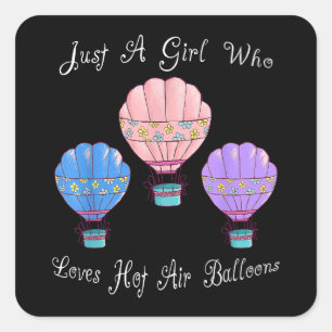 Fun Niedliche Heißluftballon Quadratischer Aufkleber