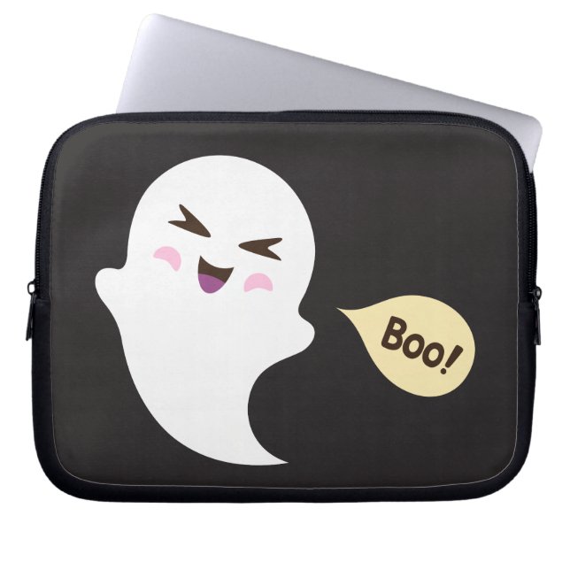 Fun niedliche kawaii Cartoon Geist Sprichwort boo Laptopschutzhülle (Vorderseite)