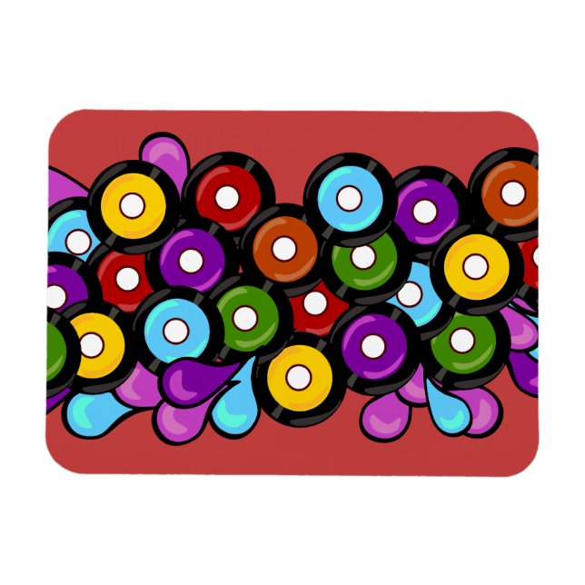 Fun Niedliche Muster Platten Design Magnet (Horizontal)