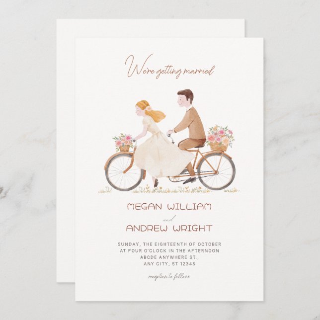 Fun niedliche romantische Blumenpartnerschaft hand Einladung (Vorne/Hinten)