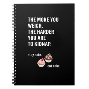 Fun Notizbuch. Anti-Diät. Kuchen, Süßigkeiten. Notizblock