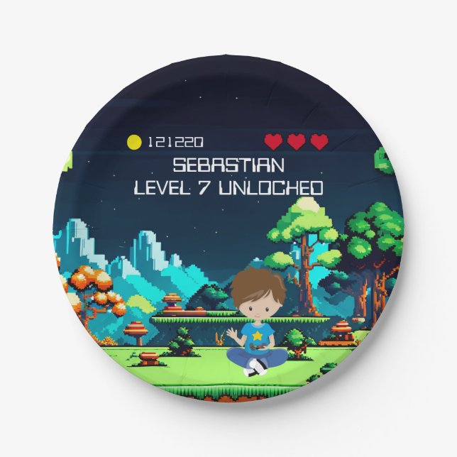 Fun Novelty Computer Game Geburtstagsparty Pappteller (Vorderseite)