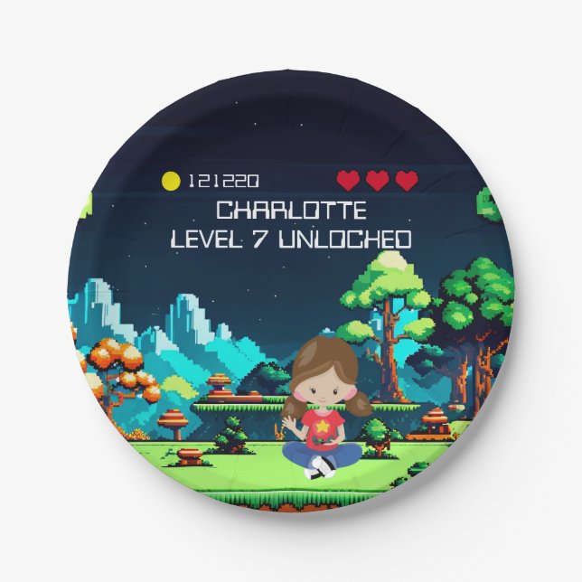 Fun Novelty Computer Game Geburtstagsparty Pappteller (Vorderseite)