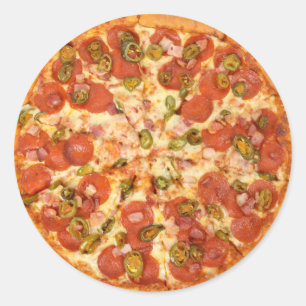 Fun Novelty Cool Food Pizza Thema Küche Runder Aufkleber