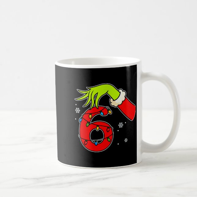 Fun Number 6 Christmas 67 Six Seven Meme Xmas Men  Kaffeetasse (Rechts)