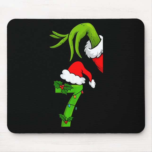 Fun Number 7 Christmas 67 Six Seven Meme Xmas Men  Mousepad (Vorne)