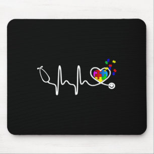 Fun Nurse Autism Puzzle Stethoscope - Herz 1 Mousepad